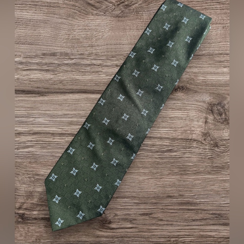 Brooks Brothers Green Patterned Tie - Pure Silk - Made in USA